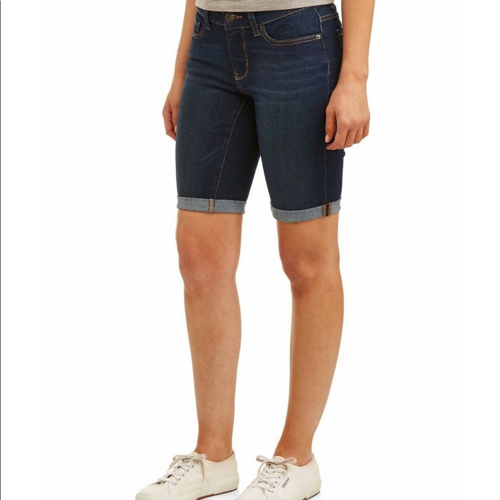time and tru bermuda jean shorts